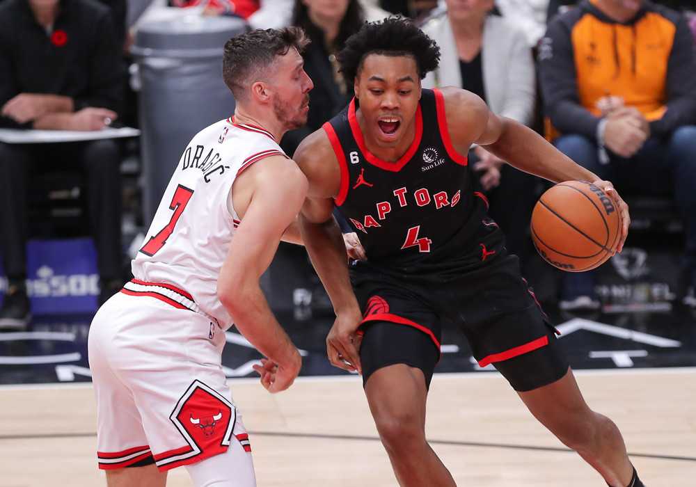 The Toronto Raptors are trapped in NBA purgatory 37 Chicago Bulls guard Goran Dragic 7 posts up against Toronto Raptors forward Scottie Barnes 4 2
