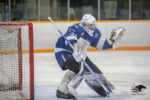 Cubs' goalie Noah Metivier is locked in during play
