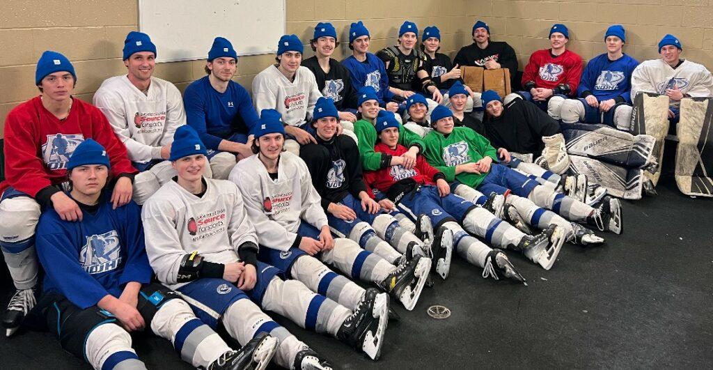 Cubs team photo BELL Lets Talk toques