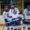 Cubs players skate onto the ice