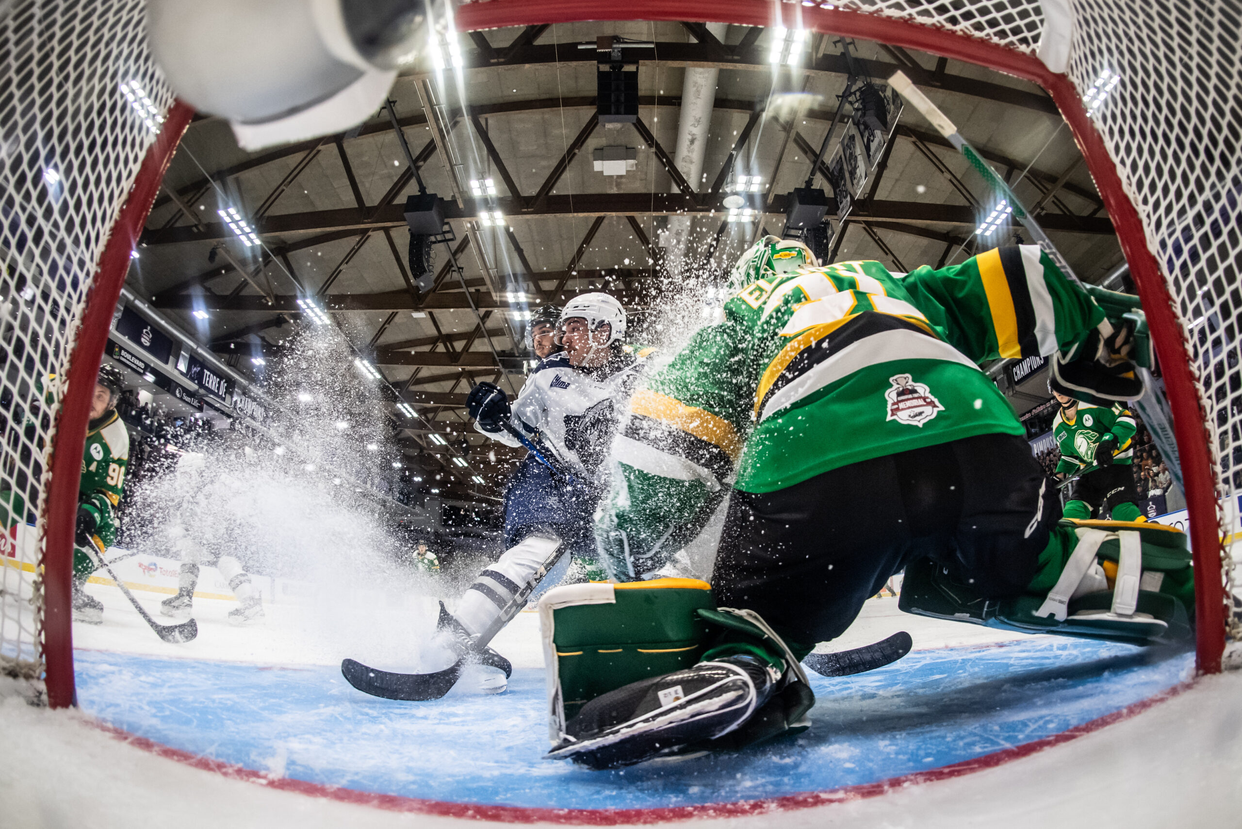 London Knights improve to 2-0 at 2025 Memorial Cup with 3-1 win over Rimouski 42 London Knights goalie sprawls in net