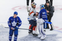 Maple Leafs forward Marner cries while goaltenders shake hands