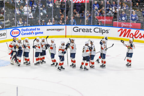 Florida Panthers celebrate on ice
