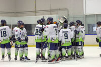 Espanola Paper Kings celebrate after beating the Powassan Voodoos on Wednesday, Sept. 24th