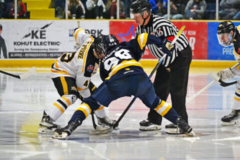 Sunday showdown: Gold Miners and Lumberjacks dominate in NOJHL action 38 Kirkland Lake Gold Miners and Soo Eagles face off against each other.